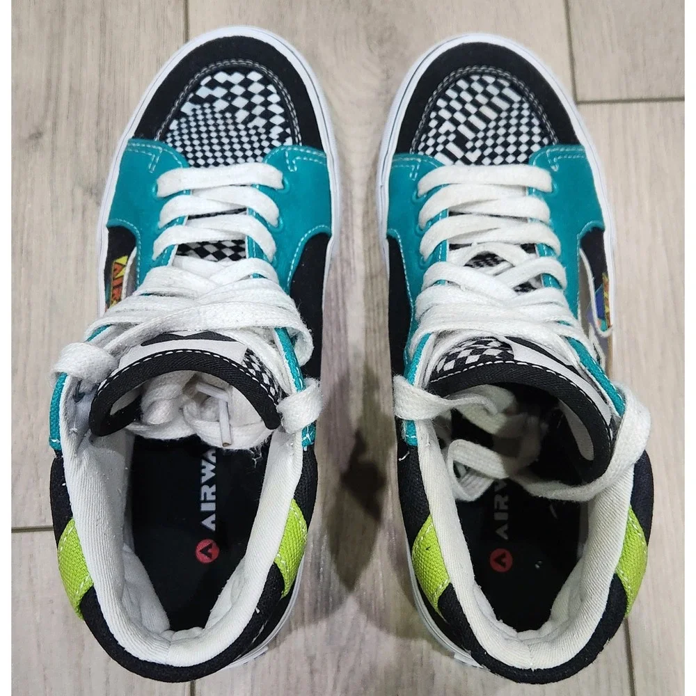 Airwalk Aurora2-J Ollie High Top Sneakers‎ Checkered Graphic Print Men's 6.5